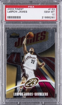 2003/04 Topps Finest #133 LeBron James Rookie Card (#703/999) – PSA GEM MT 10